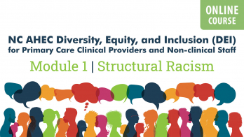 NC AHEC Diversity, Equity, and Inclusion (DEI) for Primary Care Clinical Providers and Non-clinical Staff - Module 1 - Structural Racism