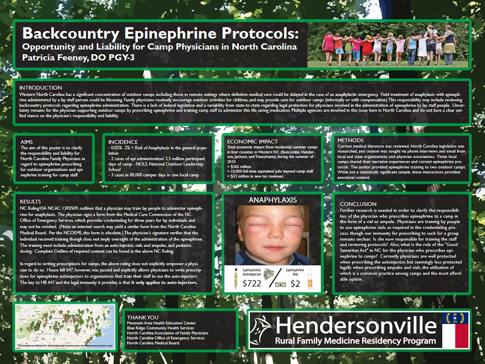 Backcountry Epinephrine Protocols Poster