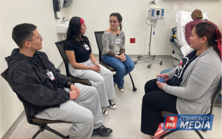 Spanish language TV interviews high schoolers participating in MAHEC healthcare careers program